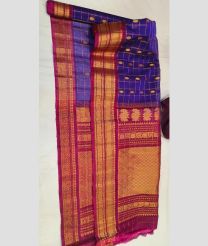 violet and brown colour gadwal sico sarees with All over Checks and Buttas design