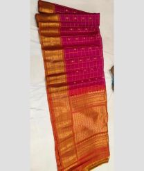 maroon and brown colour gadwal sico sarees with All over Checks and Buttas design