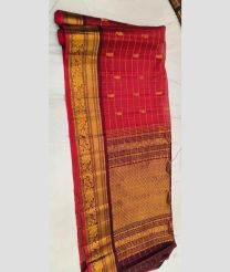 brown and magenta colour gadwal sico sarees with All over Checks and Buttas design