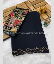 Black and Red georgette sarees with All over Embroidary design - GEOS0024887