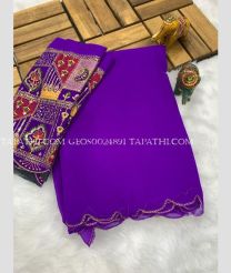 Purple and Red georgette sarees with All over Embroidary design - GEOS0024891