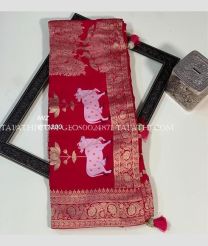 Red georgette sarees with All over Lines design - GEOS0024871