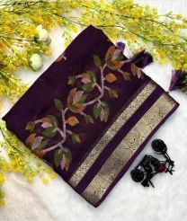 Dark Burgundy and Silver georgette sarees with All over Buttas design