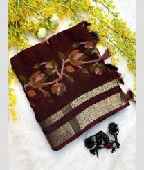 Maroon and Silver georgette sarees with All over Buttas design
