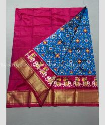 Pink and Blue ikkat lehengas with all over pochampally ikkat design - IKPL0029718