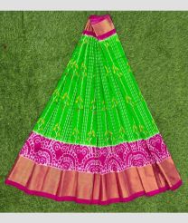 Parrot Green and Magenta ikkat lehengas with All over Pochampally ikkat design