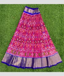 Pink and Brass ikkat lehengas with All over Pochampally ikkat design