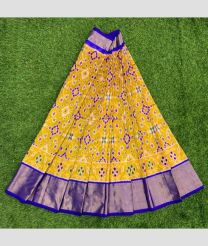 Lite Yellow and Blue ikkat lehengas with All over Pochampally ikkat design