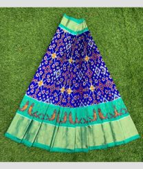 Royal Blue and Aquamarine ikkat lehengas with All over Pochampally ikkat design