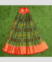 Green and Red ikkat lehengas with All over Pochampally ikkat design
