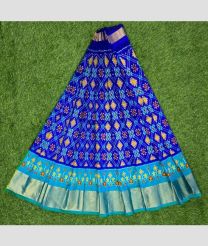Royal Blue and Lite Blue ikkat lehengas with All over Pochampally ikkat design