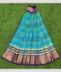 Blue and Purple ikkat lehengas with All over Pochampally ikkat design