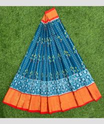Blue Ivy and Copper ikkat lehengas with All over Pochampally ikkat design