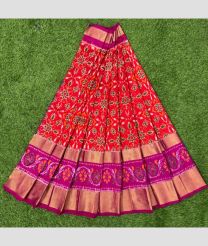 Bean Red and Magenta ikkat lehengas with All over Pochampally ikkat design