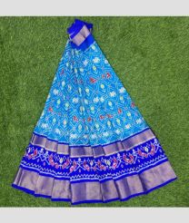 Blue and Royal Blue ikkat lehengas with All over Pochampally ikkat design