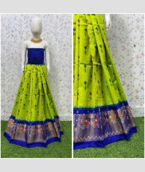 Parrot Green and Royal Blue  ikkat lehengas with All over Pochampally design