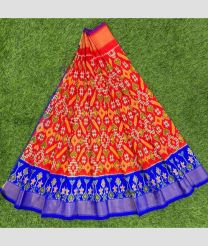 Red and Royal Blue ikkat lehengas with All over Pochampally design