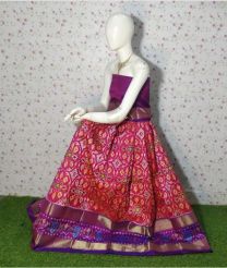 Pink and Magenta ikkat lehengas with all over pochampally ikkat design