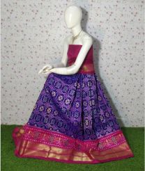 Purple and Pink ikkat lehengas with all over pochampally ikkat design