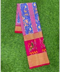 Blue and Pink ikkat lehengas with all over pochampally ikkat design