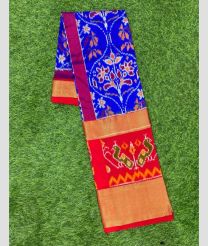 Royal Blue and Magenta ikkat lehengas with all over pochampally ikkat design