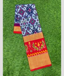 Half White and Red ikkat lehengas with all over pochampally ikkat design