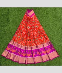 Crimson and Magenta ikkat lehengas with all over pochampally ikkat design