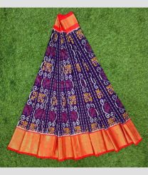 Purple and Red ikkat lehengas with all over pochampally ikkat design