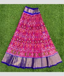 Hot Pink and Royal Blue ikkat lehengas with all over pochampally ikkat design