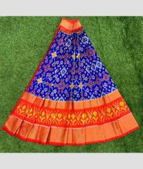 Royal Blue and Copper ikkat lehengas with all over pochampally ikkat design