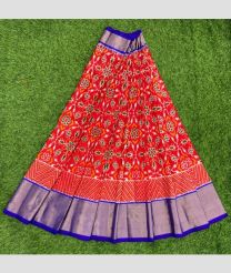 Bean Red and Royal Blue ikkat lehengas with all over pochampally ikkat design
