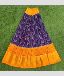 Navy Blue and Yellow ikkat lehengas with all over pochampally ikkat design