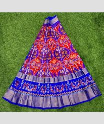 Red and Royal Blue ikkat lehengas with all over pochampally ikkat design
