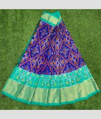 Blue and Turquoise ikkat lehengas with all over pochampally ikkat design
