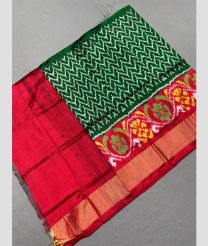 Pink and Dark Green ikkat lehengas with all over pochampally ikkat design