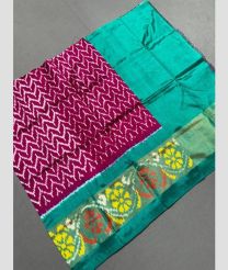 Deep Pink and Turquoise ikkat lehengas with all over pochampally ikkat design