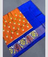Mango Yellow and Royal Blue ikkat lehengas with all over pochampally ikkat design