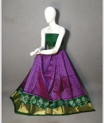 Dark Magenta and Dark Green ikkat lehengas with all over pochampally ikkat design