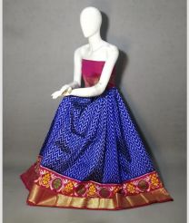 Royal Blue and Pink ikkat lehengas with all over pochampally ikkat design