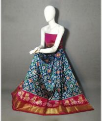 Blue Jay and Pink ikkat lehengas with all over pochampally ikkat design