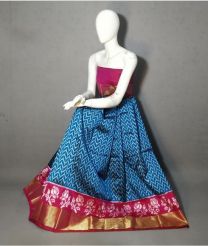 Blue Ivy and Pink ikkat lehengas with all over pochampally ikkat design