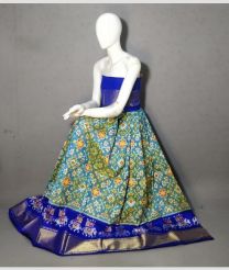 Sky Blue and Royal Blue ikkat lehengas with all over pochampally ikkat design