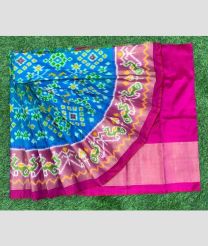 sky blue and purple  ikkat lehengas with all over pochampally ikkat design