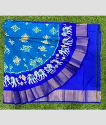 navi blue and blue colour ikkat lehengas with all over pochampally ikkat design