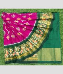 purple and green colour ikkat lehengas with all over pochampally ikkat design