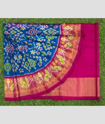 purple and blue colour ikkat lehengas with all over pochampally ikkat design