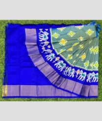 navy blue and grey colour ikkat lehengas with all over pochampally ikkat design