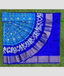 blue and sky blue colour ikkat lehengas with all over pochampally ikkat design