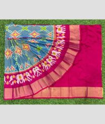 purple and light blue colour ikkat lehengas with all over pochampally ikkat design