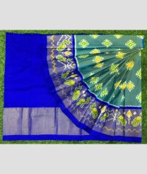 navy blue colour ikkat lehengas with all over pochampally ikkat design
